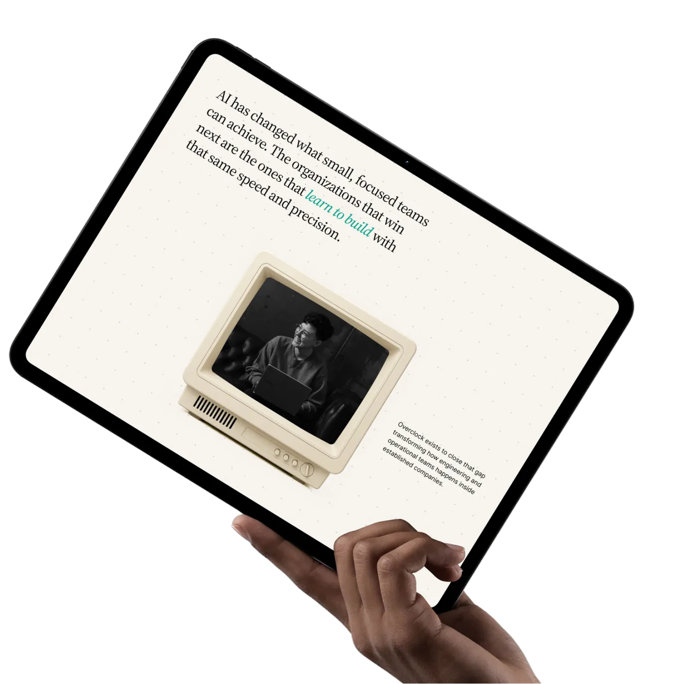 The Overclock site on a tablet